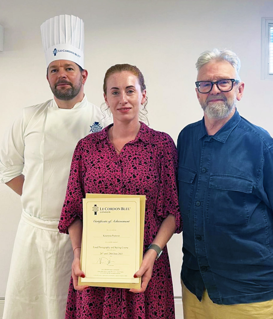 Катерина Пустовіт на курсі фуд фотографії від Le Cordon Bleu